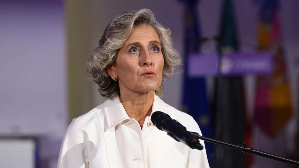 A presidente da Câmara Municipal de Coimbra, Ana Abrunhosa, durante a cerimónia de posse dos orgãos autárquicos de Coimbra onde foi empossada como presidente da autarquia, no Convento São Francisco, Coimbra, 4 de novembro de 2025. PAULO NOVAIS/LUSA