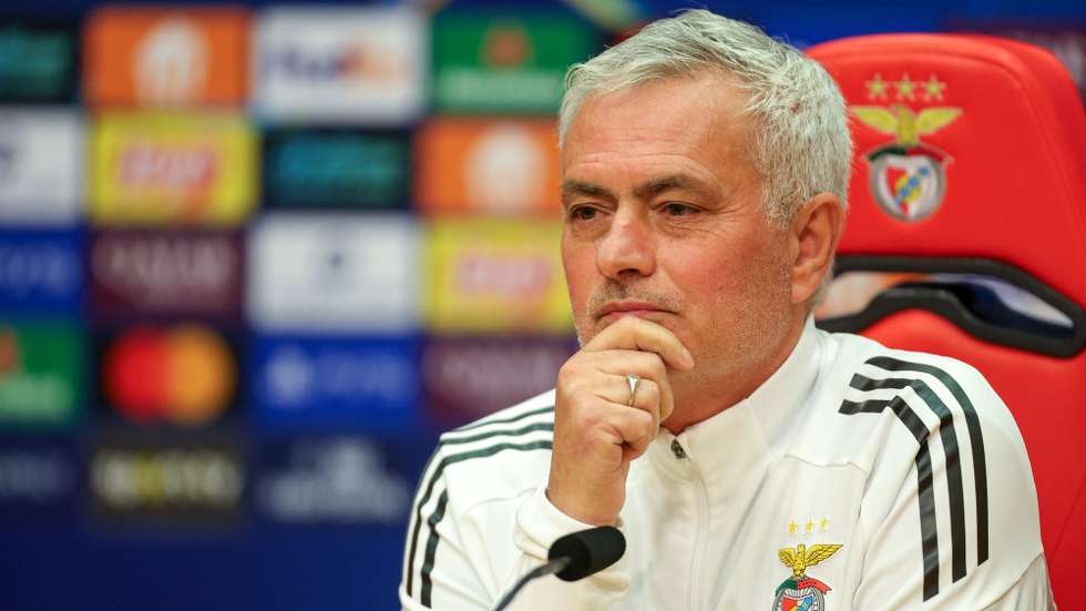 epa12685276 Benfica head coach Jose Mourinho attends a press conference in Seixal, Portugal, 27 January 2026. Benfica face Real Madrid in a UEFA Champions League match on 28 January.  EPA/RUI MINDERICO