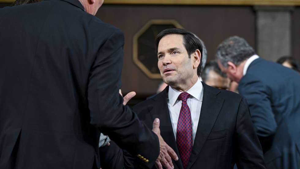 epa12775013 US Secretary of State Marco Rubio arrives before US President Donald J. Trump delivers the first State of the Union address of his second term to a joint session of Congress in the House Chamber of the US Capitol in Washington, DC, USA, 24 February 2026.  EPA/KENNY HOLSTON / POOL