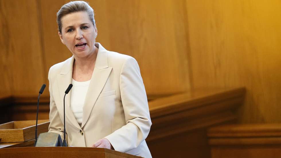 epa12777946 Danish Prime Minister Mette Frederiksen announces early  parliamentary election in the Parliament Hall at Christiansborg in Copenhagen, Denmark, 26 February 2026. The general election will take place on 26 March 2026  EPA/THOMAS TRAASDAHL  DENMARK OUT