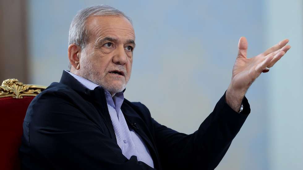 epa12335124 A handout picture made available by the Iranian presidential office official on 29 August 2025, shows Iranian president Masoud Pezeshkian during a recorded TV interview in Tehran, Iran. Pezeshkian commented against the reimposition of sanctions. In a joint statement on 28 August 2025, France, Germany, and the United Kingdom announced they have begun the process of restoring UN sanctions on Iran over its nuclear program. The move will trigger a 'snapback' mechanism that could lead to the re-imposition of sanctions within 30 days.  EPA/HANDOUT HANDOUT HANDOUT/EDITORIAL USE ONLY/NO SALESHANDOUT EDITORIAL USE ONLY/NO SALES
