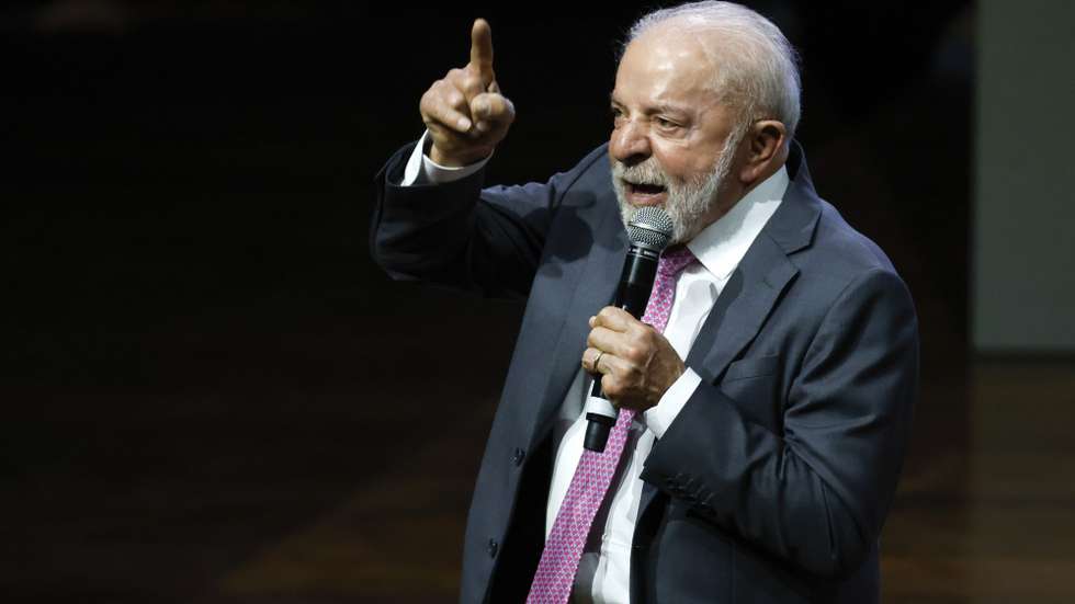epa12793265 Brazilian President Luiz Inacio Lula da Silva speaks at the opening of the Second National Labor Conference in Sao Paulo, Brazil, 04 March 2026.  EPA/Sebastiao Moreira