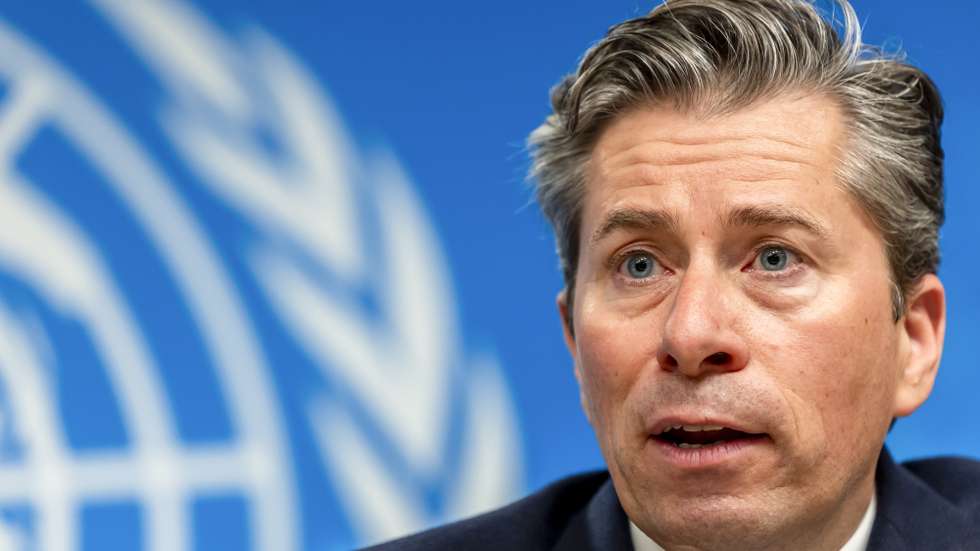 epa12811695 Tom Fletcher, Under-Secretary-General for Humanitarian Affairs and Emergency Relief Coordinator, gives an update on the hyper-prioritized plan of the 2026 Global Humanitarian Overview (GHO) to media during a press conference at the European headquarters of the United Nations in Geneva, Switzerland, 11 March 2026.  EPA/SALVATORE DI NOLFI