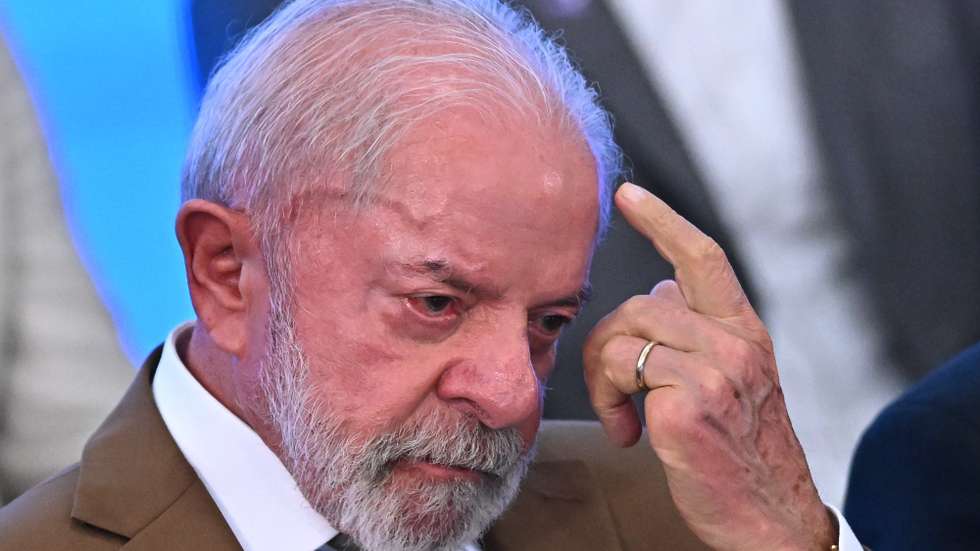 epa12815419 Brazilian President Luiz Inacio Lula da Silva reacts during an event at the Planalto Palace in Brasilia, Brazil, 12 March 2026. The Brazilian government announced a series of fiscal measures to mitigate the domestic impact on consumers of the rise in international oil prices caused by the war in the Middle East.  EPA/Andre Borges