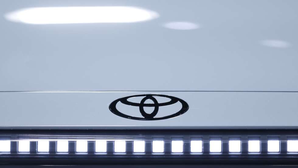 epa12489427 The logo of Toyota Motor Corp. is seen on the company's Corolla Concept at the Japan Mobility Show 2025 in Tokyo, Japan, 29 October 2025. The Japan Mobility Show 2025 will be open to the general public from 30 October to 09 November 2025.  EPA/KIYOSHI OTA