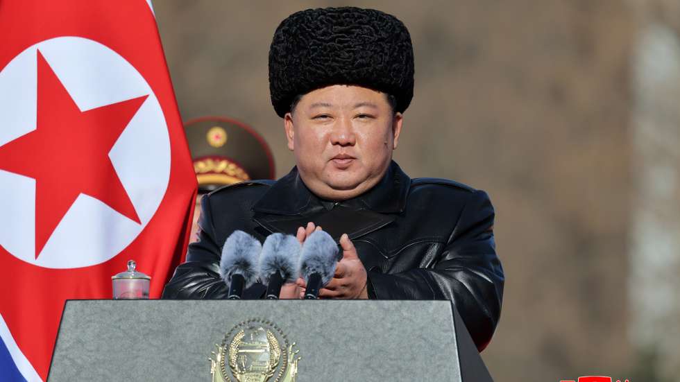 epa12718611 A photo released by the official North Korean Central News Agency (KCNA) shows North Korean leader Kim Jong Un (C) making a speech at the Ministry of National Defense to mark the 78th founding anniversary of the Korean People's Army (KPA) in Pyongyang, North Korea, 08 February 2026 (issued 09 February 2026). North Korea marks the 78th founding anniversary of the Korean People's Army (KPA) on 08 February.  EPA/KCNA  EDITORIAL USE ONLY