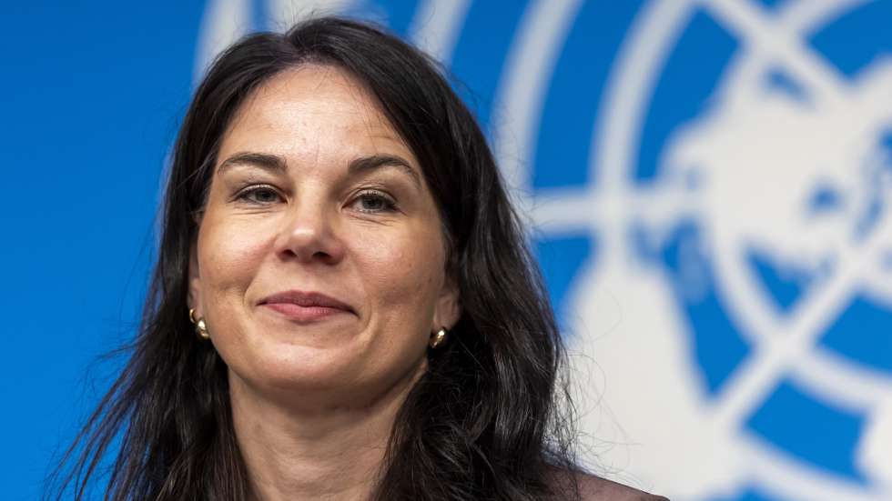 epa12772883 President of the United Nations General Assembly Annalena Baerbock speaks during a press conference at the 61st session of the UN Human Rights Council, at the European headquarters of the United Nations in Geneva, Switzerland, 24 February 2026.  EPA/SALVATORE DI NOLFI
