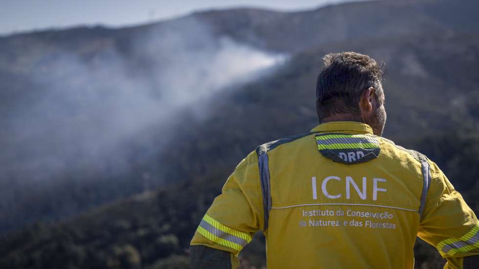 Fogo controlado pelo ICNF, na Serra do Marão, em Amarante, 17 de março de 2026. (ACOMPANHA TEXTO DO DIA 19 DE MARÇO DE 2026). PEDRO SARMENTO COSTA/LUSA