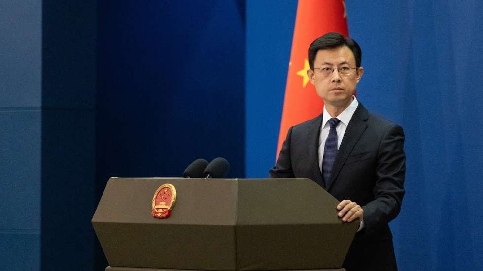 epa12593407 Chinese Ministry of Foreign Affairs spokesperson Guo Jiakun participates in a press conference in Beijing, China, 15 December 2025. He spoke about Jimmy Lai's trial verdict as well as relations with the US and Japan.  EPA/JESSICA LEE