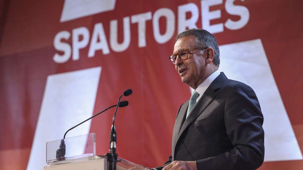 O presidente da República, António José Seguro intervém na cerimónia de celebração do 101.º aniversário da Sociedade Portuguesa de Autores e do Dia do Autor Português, esta tarde em Lisboa, 22 de maio de 2026.  MIGUEL A. LOPES/LUSA