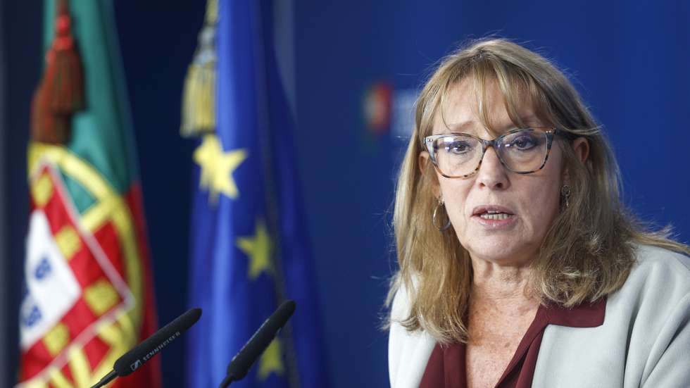 A ministra do Trabalho, Solidariedade e Segurança Social, Maria do Rosário Palma Ramalho, intervém durante a conferência de imprensa sobre a reunião do Conselho de ministros, em Lisboa, 14 de maio de 2026. ANTÓNIO PEDRO SANTOS/LUSA