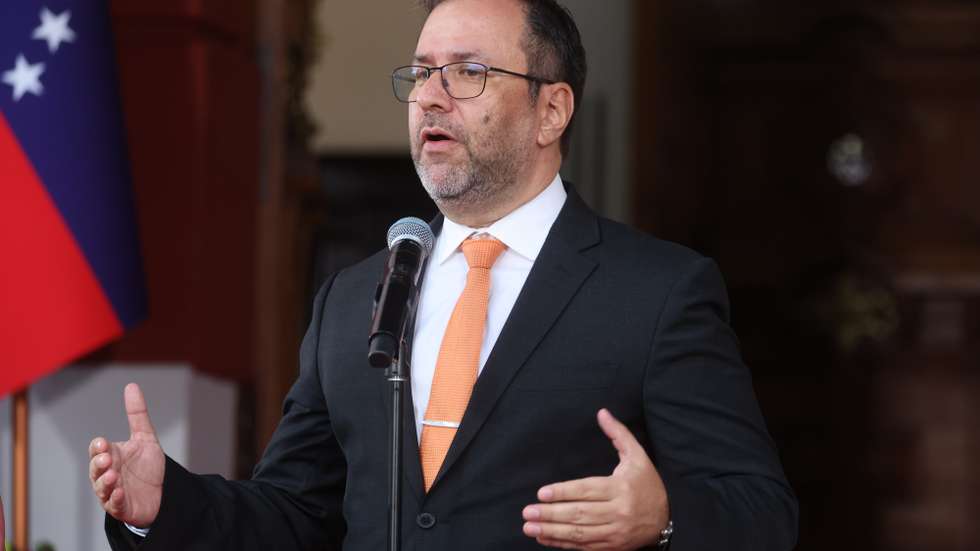 epa12818031 Venezuela's Foreign Minister Yvan Gil makes remarks after a meeting with acting president Delcy Rodriguez and Colombian ministers in Caracas, Venezuela, 13 March 2026. President Rodriguez received a delegation of Colombian ministers to discuss the bilateral agenda on security, energy, trade and tourism after a planned meeting with Colombian President Gustavo Petro was canceled.  EPA/Miguel Gutiérrez
