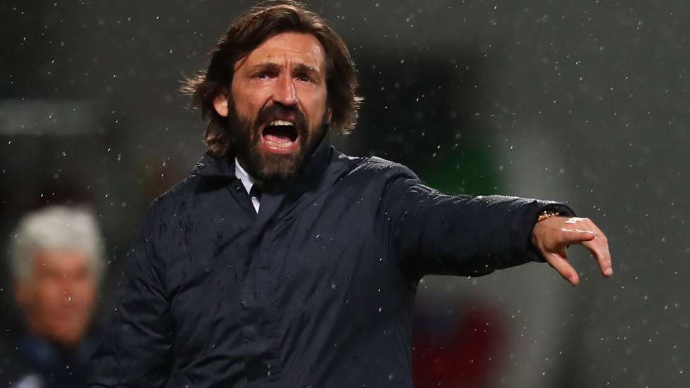 epa09213791 Juventus' coach Andrea Pirlo during the Italian Cup final soccer match between Atalanta BC and Juventus FC at Mapei Stadium in Reggio Emilia, Italy, 19 May 2021.  EPA/PAOLO MAGNI