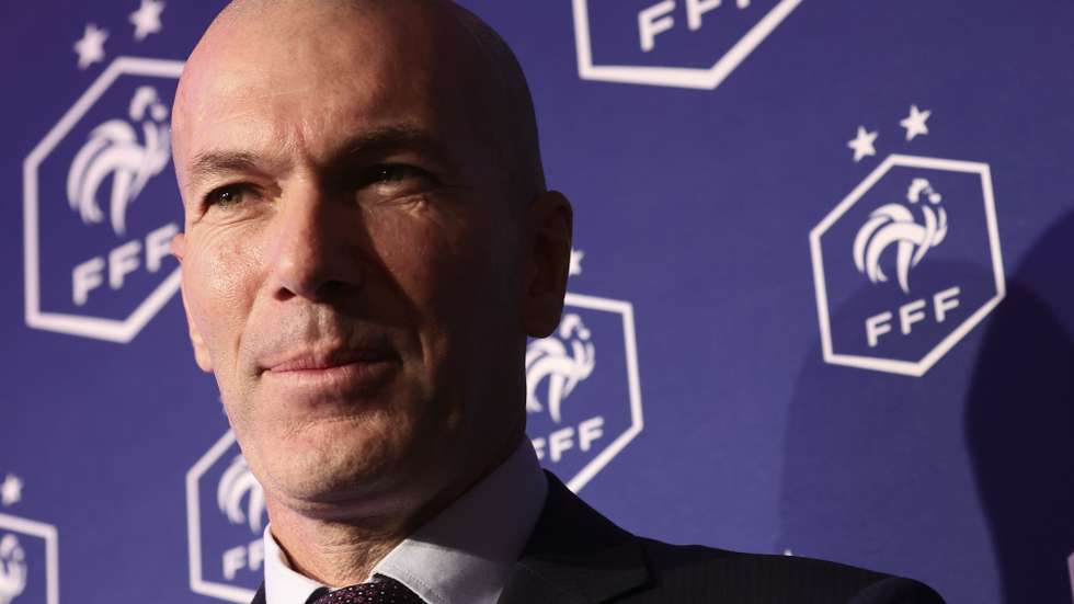 epa13136879 French former player Zinedine Zidane speaks as the new head coach of the French men's national soccer team during a press conference at the federation's headquarters in Paris, France, 28 July 2026.  EPA/TERESA SUAREZ