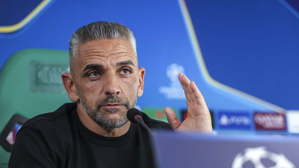 Sporting head coach Rui Borges during the press conference before tomorrow`s UEFA Champions League match against Galatasaray, Alvalade Stadium, Lisbon, Portugal 8th September 2026. MIGUEL A. LOPES/LUSA