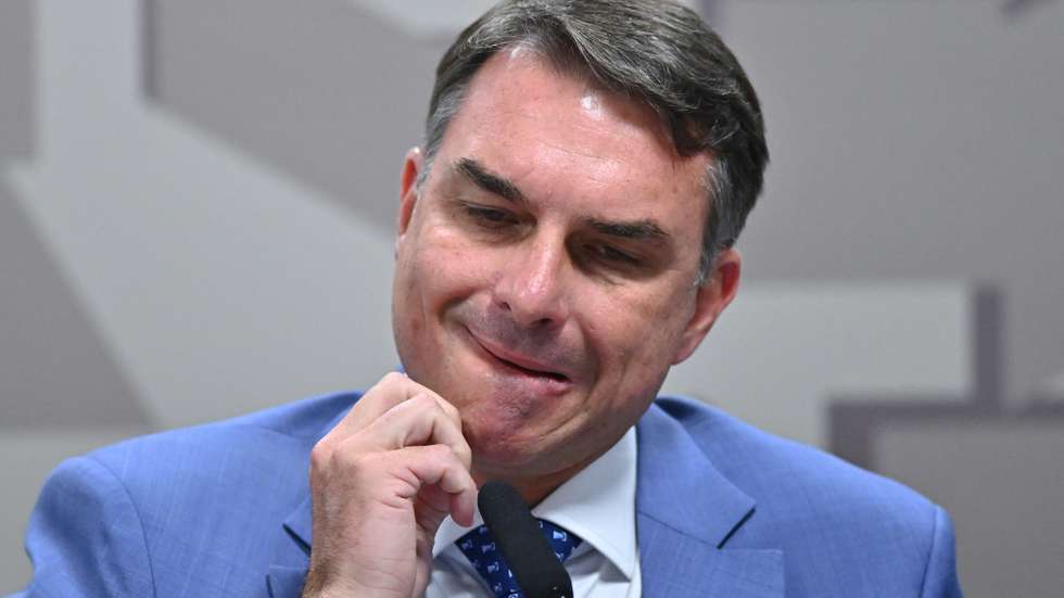 epa13205239 Brazilian presidential candidate, Senator Flavio Bolsonaro reacts during a session of the Federal Senate's Security Committee in Brasília, Brazil, 01 September 2026. Brazil's presidential election will take place on 04 October 2026, with a second round scheduled for 25 October if no candidate wins more than 50 percent of the valid votes in the first round.  EPA/Andre Borges