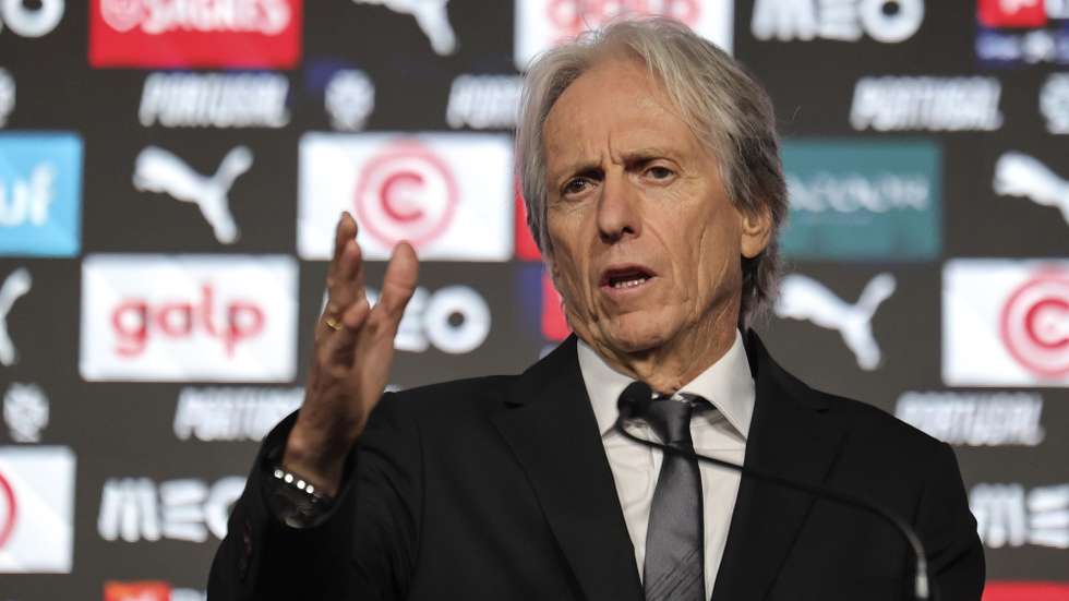 epa13102963 Portugal national football team's new head coach Jorge Jesus attends a press conference after signing a contract through 2030, in Oeiras, Portugal, 10 July 2026. Jesus will succeed Roberto Martinez as the team's head coach, following Portugal's elimination from the 2026 World Cup.  EPA/MANUEL DE ALMEIDA