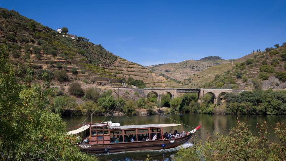 Um barco rabelo navega pelo Rio Douro, junto à Quinta das Fiandeira, em Everdosa do Douro, São João da Pesqueira, Vila Real, 18 de setembro de 2026. Das tradicionais lagaradas ao corte de uvas, caminhadas, miradouros, mas também apanha da azeitona, provas de vinho ou azeite e termas, o Douro diversifica cada vez mais as experiências para mostrar o Património Mundial aos turistas. (ACOMPANHA TEXTO DA LUSA DO DIA 20 DE SETEMBRO DE 2026). PEDRO SARMENTO COSTA/LUSA
