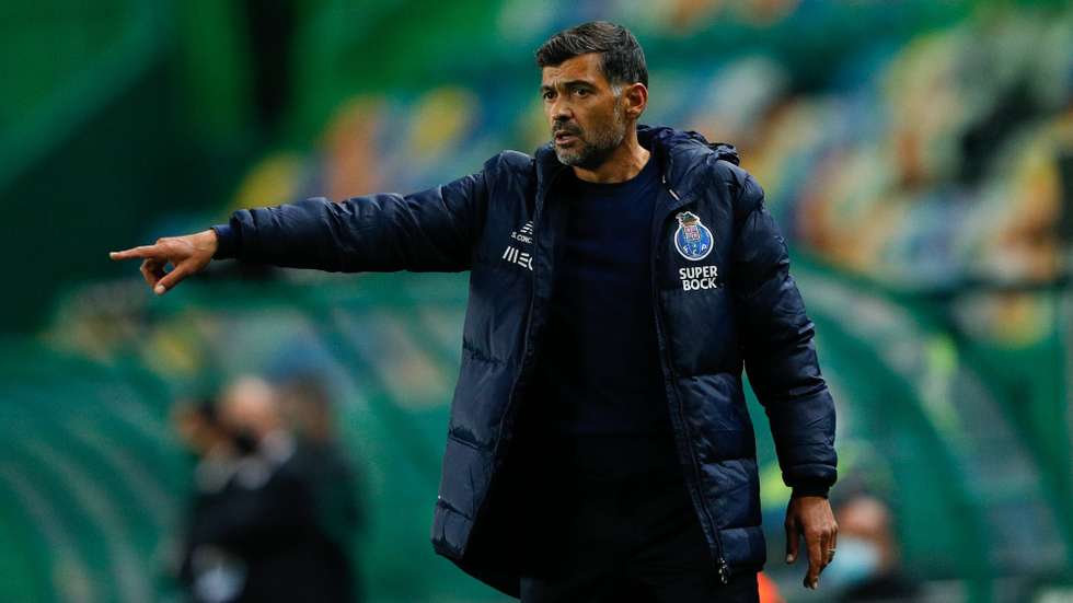 FC Porto's head coach Sergio Conceicao reacts during the Portuguese First League match against Sporting held at Alvalade Stadium in Lisbon, Portugal, 17 October 2020. ANTONIO COTRIM/LUSA