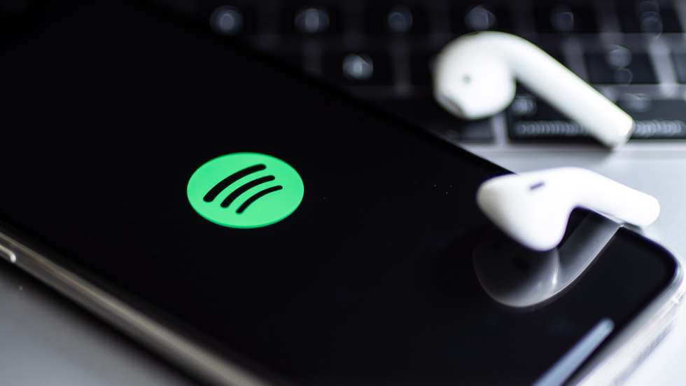 epa08981553 (FILE) - A close-up shows 'Spotify' app on a smart phone in Berlin, Germany, 07 July 2020 (reissued 02 February 2021). Spotify will release its 4th quarter 2020 results on 03 February 2021.  EPA/HAYOUNG JEON *** Local Caption *** 56200267