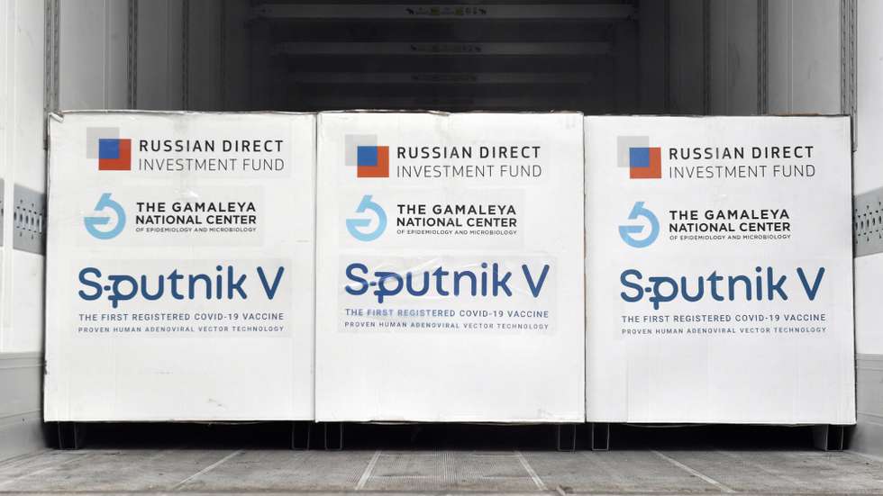epa09051577 Boxes of Sputnik V vaccines are ready to be unloaded unloaded from a truck at a warehouse of Hungaropharma, a Hungarian pharmaceutical wholesale company, in Budapest, Hungary, after a shipment of 280 thousand doses of the Russian vaccine Sputnik V (Russian name: Gam-KOVID-Vak) arrived in Hungary 04 March 2021.  EPA/Zoltan Mathe HUNGARY OUT
