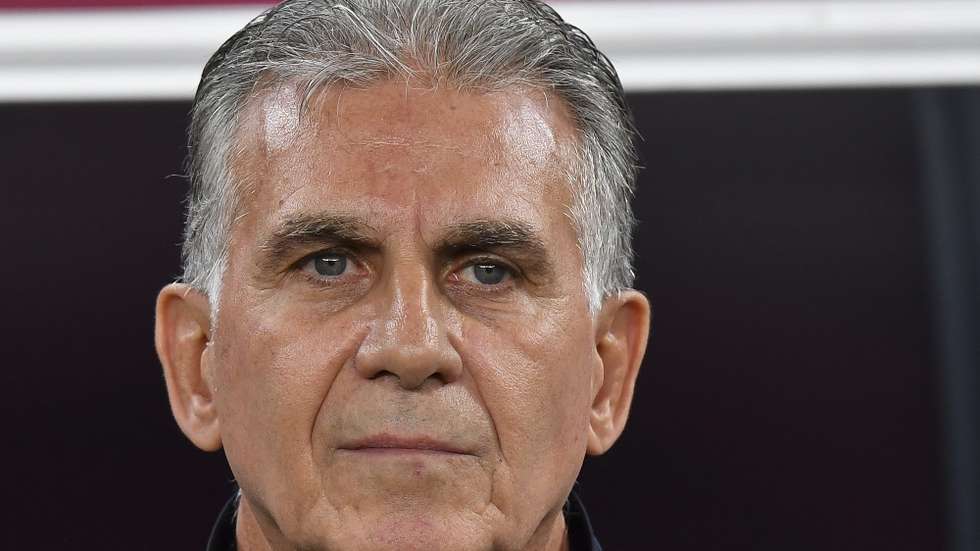 epa09627778 Head coach of Egypt Carlos Queiroz reacts before the FIFA Arab Cup group D soccer match between Algeria and Egypt at the Al Janoub stadium in Al Wakrah, Qatar, 07 December 2021.  EPA/Noushad Thekkayil