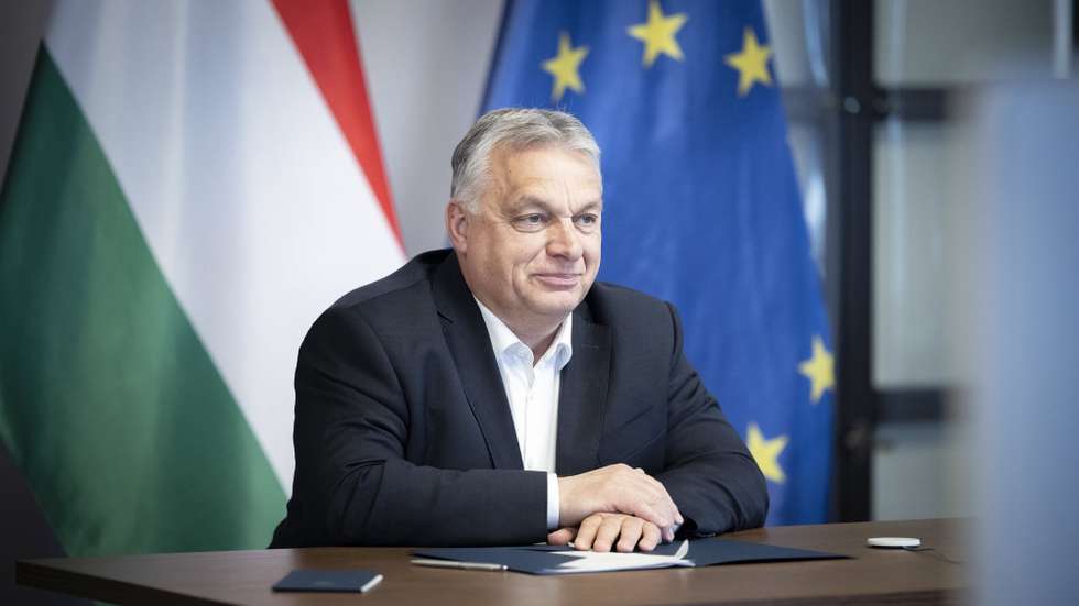 epa10535633 A handout photo made available by the Hungarian Prime Minister's Press Office shows Hungarian Prime Minister Viktor Orban attending a video conference along with his Greek, Slovenian, Slovak and Latvian counterparts, as well as European Council President Charles Michel from his office in Budapest, Hungary, 21 March 2023. The leaders held their talk in preparation for the upcoming European Council summit on 23 and 24 March in Brussels.  EPA/Zoltan Fischer/ Hungarian PM's Press Office HANDOUT HUNGARY OUT HANDOUT EDITORIAL USE ONLY/NO SALES
