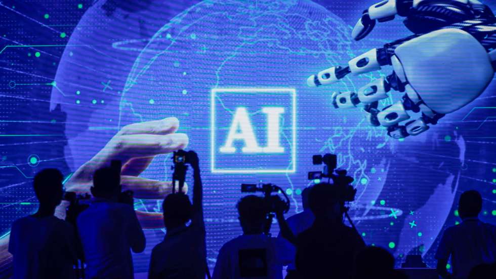 epaselect epa10752824 People attend the launch event of the first commercial application of artificial intelligence for the mining industry in Jinan, Shandong province, China, 18 July 2023. Shandong Energy, Huawei, and Yunding Technology jointly launched the Pangu Mine Model, the first commercial application of artificial intelligence for the mining industry. The AI model is capable of visual recognition capabilities, analyzing the quality of stress relief drilling, and can assist in rock burst prevention personnel in quality verification, reducing the review workload by 82 percent, shortening the check to 10 minutes from three days with 100 percent acceptance rate.  EPA/MARK R. CRISTINO