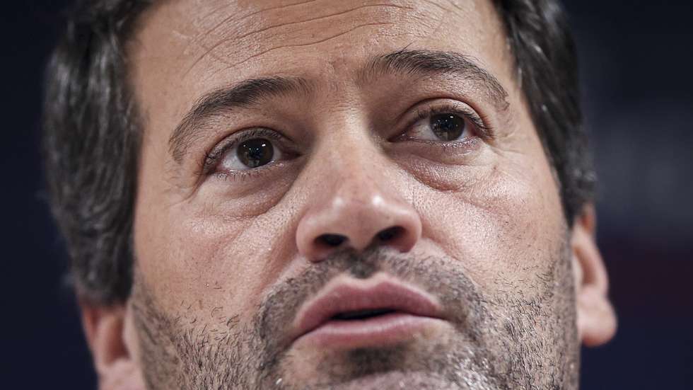 O presidente do Chega, André Ventura, apresenta o programa eleitoral do Chega na sede do partido, em Lisboa, 08 de fevereiro de 2024. FILIPE AMORIM/LUSA