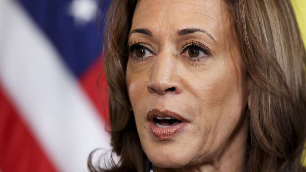 epa11627258 US Vice President Kamala Harris speaks during a meeting with Ukrainian President Volodymyr Zelensky, in the Vice President's Ceremonial Office in Washington, DC, USA, 26 September 2024. President Biden on 26 September announced a 2.4 billion Dollars in military assistance, under the Ukraine Security Assistance Initiative, among other military aids to Ukraine, and plans to convene a leader-level meeting of key allies to coordinate additional support when he visits Germany next month.  EPA/TING SHEN / POOL