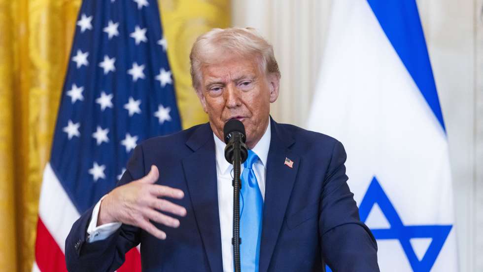 epa11875651 US President Donald Trump speaks during a press conference with Israeli Prime Minister Benjamin Netanyahu (Not Pictured) in the East Room of the White House in Washington, DC, USA, 04 February 2025. President Trump said that the he wants the US to take an ''ownership position'' of Gaza.  EPA/JIM LO SCALZO / POOL
