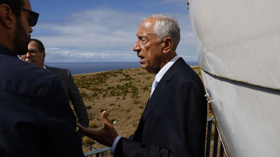 O Presidente da República, Marcelo Rebelo de Sousa, visita o Teleporto de Santa Maria no âmbito de uma visita à região autónoma dos Açores, Ilha de Santa Maria, Açores, 3 de agosto de 2025. NUNO VEIGA/LUSA