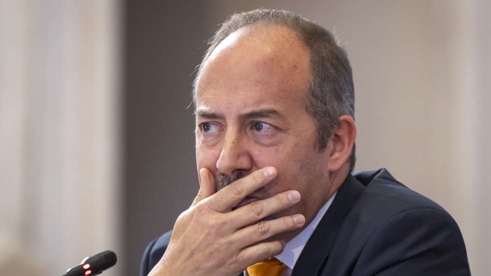 O governador do Banco de Portugal, Álvaro Santos Pereira, durante conferência de imprensa de apresentação do Boletim Económico (março 2026), no Museu do Dinheiro, em Lisboa, 25 de março de 2026. JOSÉ SENA GOULÃO/LUSA
