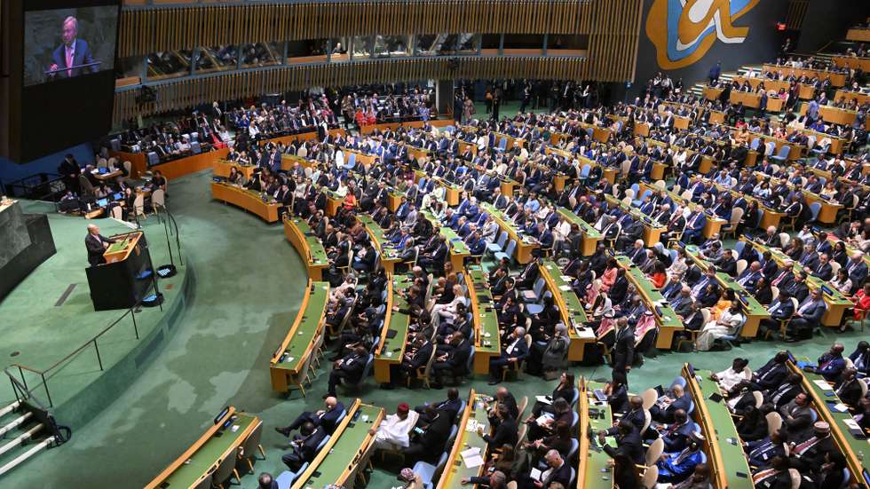 epa13256108 United Nations Secretary-General Antonio Guterres speaks during the General Debate of the 81st session of the United Nations (UN) General Assembly at the United Nations Headquarters in New York, New York, USA, 22 September 2026.  EPA/MICK TSIKAS  AUSTRALIA AND NEW ZEALAND OUT