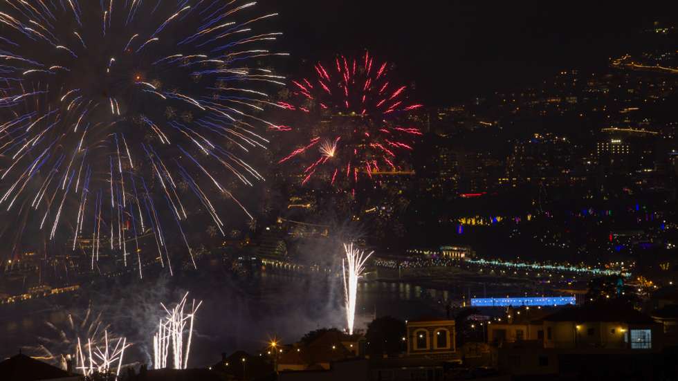 Fireworks illuminate the Funchal Bay during New Year celebrations on Madeira Island, Portugal, 01 January 2025.  HOMEM DE GOUVEIA/LUSA