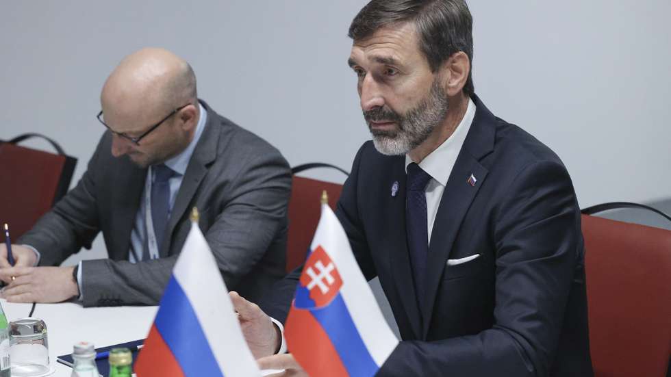 epa11758766 A handout photo made available by the Russian Foreign Ministry Press Service press-service shows Slovak Foreign Minister Juraj Blanar (R) meets with Russian Foreign Minister Sergei Lavrov during the 31st Ministerial Council of the Organization for Security and Co-operation in Europe (OSCE) in Ta'Qali, Malta, 05 December 2024. The 31st OSCE Ministerial Council takes place on 05 and 06 December 2024 in Malta.  EPA/RUSSIAN FOREIGN MINISTRY PRESS SERVICE / HANDOUT  HANDOUT EDITORIAL USE ONLY/NO SALES