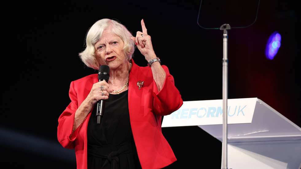 epa13102893 FILE Reform UK's Immigration and Justice spokesperson Ann Widdecombe delivers a speech during the Reform UK National Conference in Birmingham, Britain, 20 September 2024 (reissued 10 July 2026). Ann Widdecombe has died aged 78, her management announced 10 July 2026.  EPA/ADAM VAUGHAN