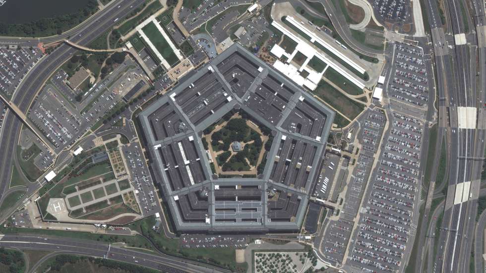 epa09459111 A handout satellite image made available by Maxar Technologies shows the Pentagon and the 9/11 Memorial (C, bottom), in Arlington, Virginia, USA, 27 July 2020 (issued 10 September 2021). The 20th anniversary of the worst terrorist attack on US soil will be observed on 11 September 2021.  EPA/MAXAR TECHNOLOGIES HANDOUT -- MANDATORY CREDIT: SATELLITE IMAGE 2021 MAXAR TECHNOLOGIES -- the watermark may not be removed/cropped -- HANDOUT EDITORIAL USE ONLY/NO SALES