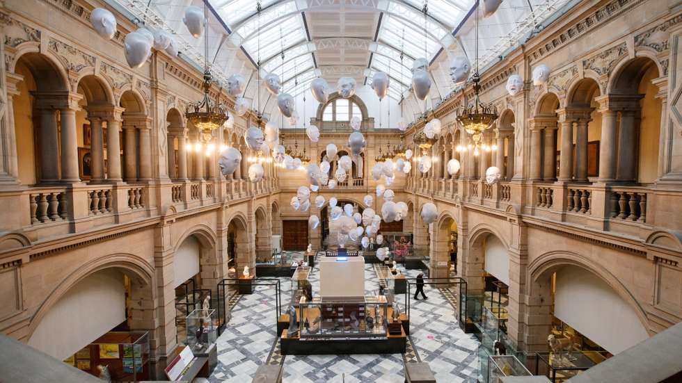 epa08609253 A view of the inside of the Kelvingrove Museum and Art Gallery, which opened to the public for first time since the lockdown caused by the Coronavirus in Glasgow, Scotland, Britain, 17th August 2020.  EPA/Robert Perry