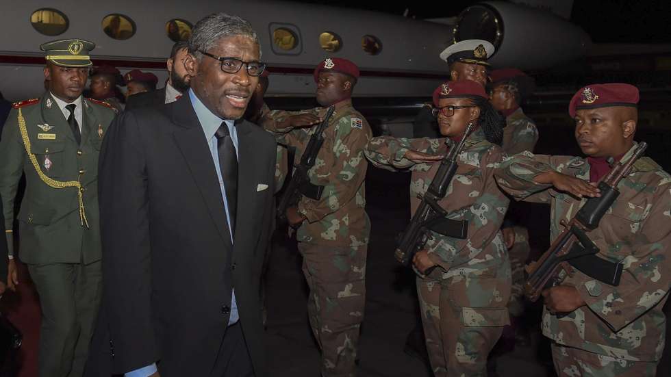 epa07598536 A handout photo made available by the South African government's Department of International Relations and Cooperationâ€™s (DIRCO) shows Equatorial Guinea Vice-President Teodoro Nguema Obiang (L) arriving at Lanseria International Airport in Johannesburg, South Africa 24 May 2019.Angolan President Joao Lourenco is in South Africa to attend the inauguration ceremony for South African president Cyril Ramaphosa at Loftus Versveld Stadium in Pretoria on 25 May 2019.  EPA/Katlholo Maifadi/DIRCO/RSA /HANDO  HANDOUT EDITORIAL USE ONLY/NO SALES
