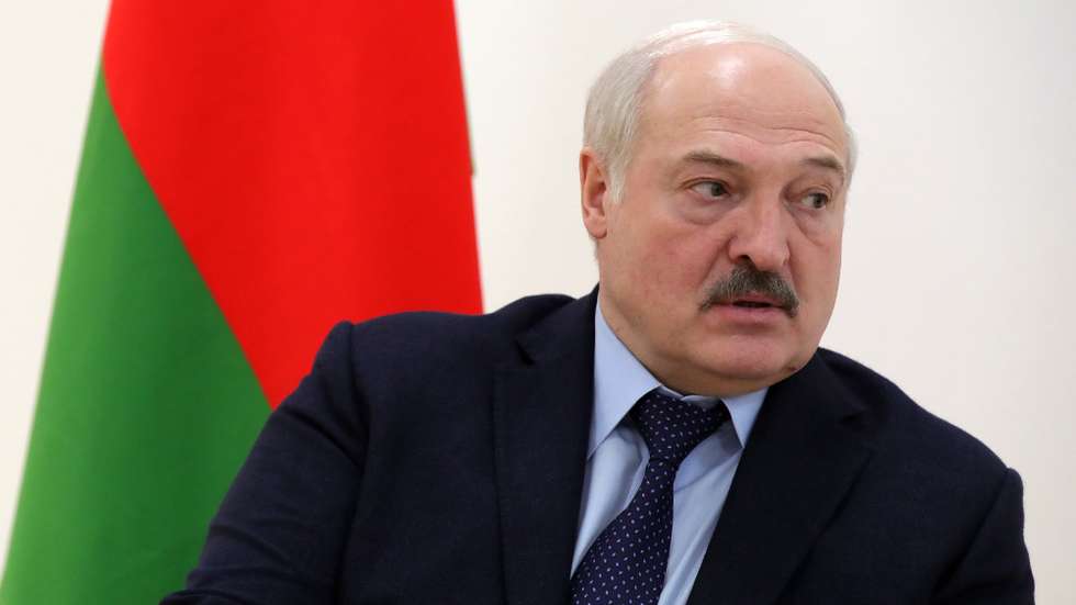epa09885784 Belarusian President Alexander Lukashenko attends a meeting with the Russian President (not pictured) in the engineering building of the technical complex of the Soyuz-2 space rocket complex at the Vostochny cosmodrome outside the city of Tsiolkovsky, some 180 km north of Blagoveschensk, in the far eastern Amur region, Russia, 12 April 2022. Belarusian President is on a working visit to Russia.  EPA/MIKHAIL KLIMENTYEV / KREMLIN POOL / SPUTNIK MANDATORY CREDIT