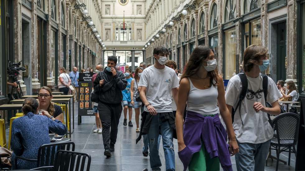 Galeria de la Reine, em Bruxelas, durante a pademia
