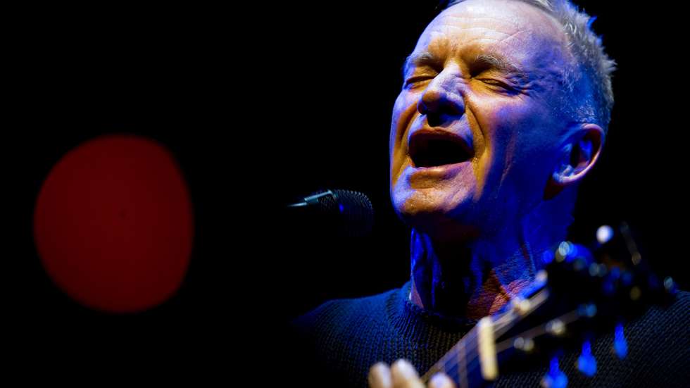epa12157975 Sting, stage name of Gordon Matthew Thomas Sumner, performs at Koninklijk Theater Carre, in Amsterdam, Netherlands, 05 June 2025, where the artist announced that the new version of his musical 'The Last Ship' will have its world premiere in Carre.  EPA/KOEN VAN WEEL