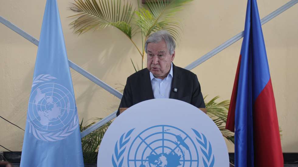 epa13042789 United Nations Secretary-General Antonio Guterres speaks during a press conference at the United Nations Integrated Office in Haiti (BINUH) in Port-au-Prince, Haiti, 16 June 2026. During his visit to Haiti, Guterres warned that the country is 'facing the most severe crisis in the Western Hemisphere' and the third most severe in the world, after Palestine and Sudan, where 6.4 million people are in need of humanitarian aid.  EPA/MENTOR DAVID LORENS