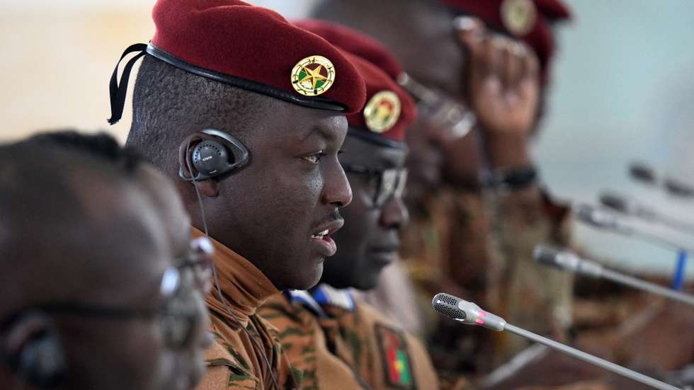 epa10775545 Interim President of Burkina Faso Captain Ibrahim Traore meets with the Russian president in St.Petersburg, Russia, 29 July 2023.  EPA/ALEXEY DANICHEV / SPUTNIK / KREMLIN POOL MANDATORY CREDIT