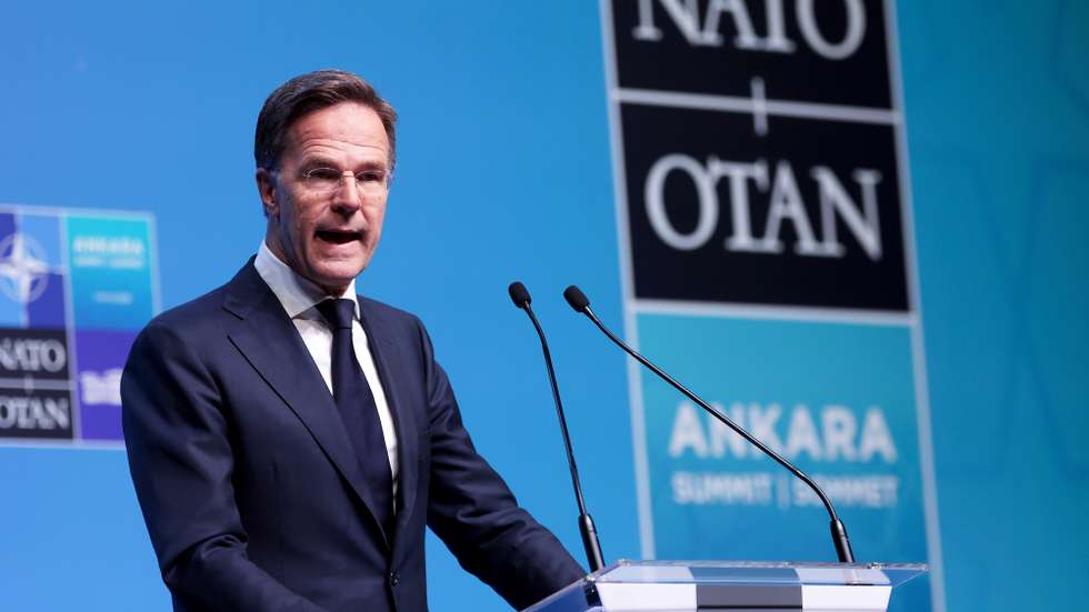 epaselect epa13098031 NATO Secretary General Mark Rutte speaks during a press conference at the 2026 NATO Summit in Ankara, Turkey, 08 July 2026. The NATO Summit takes place from 07-08 July.  EPA/GEORGI LICOVSKI