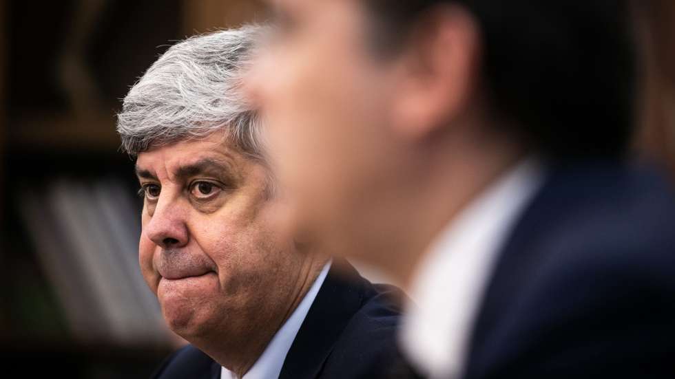O ministro das Finanças, Mário Centeno, durante a sua audição na Comissão de Orçamento e Finanças, na Assembleia da República, em Lisboa, 16 de abril de 2020. JOSÉ SENA GOULÃO/LUSA