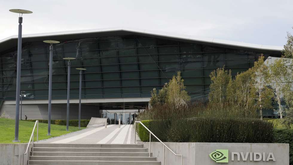 epa12774628 Nvidia building signage is seen outside the Nvidia Corporation headquarters in Santa Clara, California, USA, 24 February 2026. The company is set to release its earnings report at the end of the trading day on 25 February.  EPA/JOHN G. MABANGLO