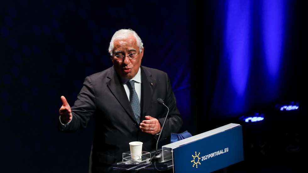 Portuguese Prime Minister Antonio Costa and European Commission President Ursula Von Der Leyen (not pictured) attend to a press conference after a round of meetings with the College of Commissioners of the European Commission on the program and the priorities of the Portuguese Presidency of the Council of the European Union (PPUE) in Lisbon, Portugal, 15 January 2021. During the first half of this year, Portugal will have its fourth presidency after 1992, 2000, and 2007. MIGUEL A. LOPES/LUSA