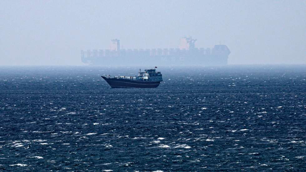 epa12194516 A ship sails in the Strait of Hormuz as seen from Khasab, Musandam Governorate, Oman, 24 June 2025. The Iranian parliament approved a measure to close the Strait of Hormuz following US strikes on three of Iran's key nuclear sites on 22 June 2025. Israel and Iran have been exchanging fire since Israel launched strikes across Iran on 13 June 2025.  EPA/ALI HAIDER